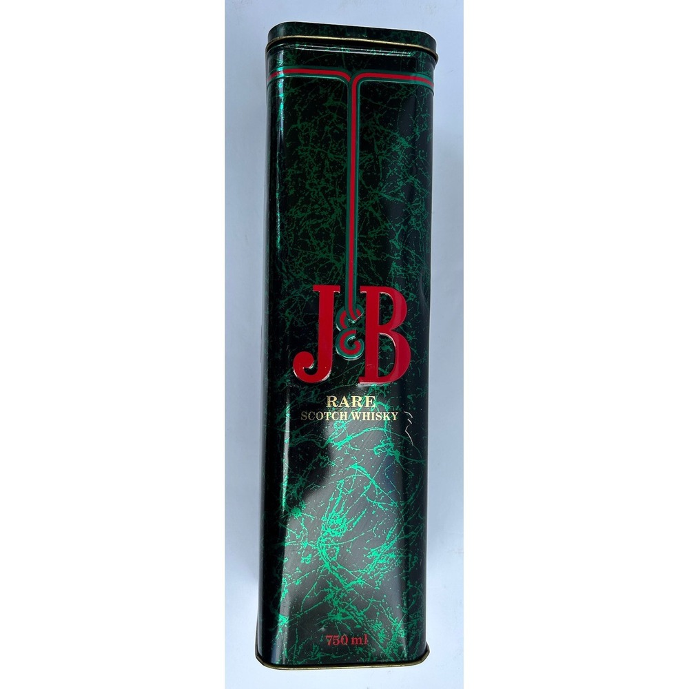 J & B Rare Scotch Whiskey Metal Tin-Empty, Made in‎ England Clean Collectible